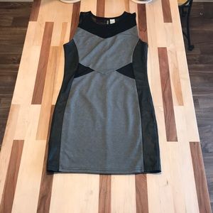 H&M Leather And Mesh Sheath Dress